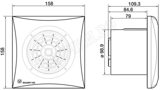 Вентилятор SILENT-100 CRZ SILVER Вентилятор SILENT-100 CRZ SILVER