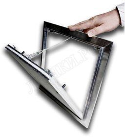 Люк под покраску Ультра для установки в потолок, 2 створки, съёмная перегородка Люк под покраску Ультра для установки в потолок, 2 створки, съёмная перегородка