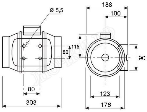 Вытяжной вентилятор канальный Soler & Palau TD350/125 230V 50 осевой Вытяжной вентилятор канальный Soler & Palau TD350/125 230V 50 осевой